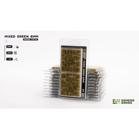 Gamers Grass Mixed Green – 6 mm (Wild) | Kępki trawy do dioram i podstawek